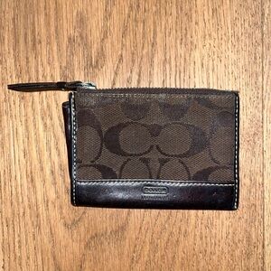 Coach Brown Fabric Interior Wallet